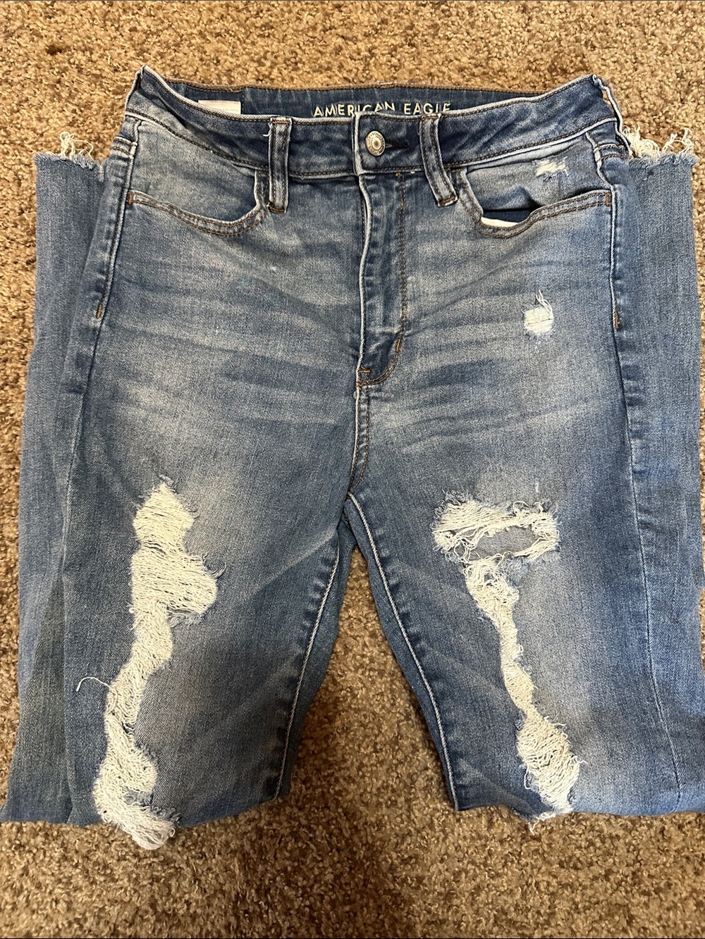 American Eagle Outfitters Light Blue Distressed Jeggings